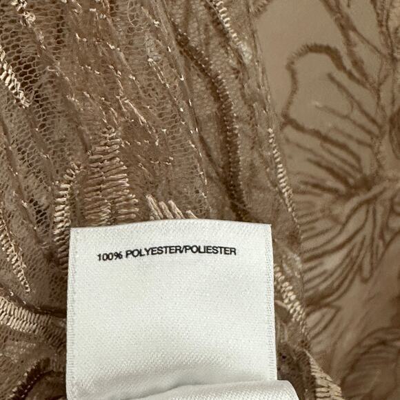 Anne Klein Womens Floral Sequin Sheer Cardigan Size S/M‎ White Latte Poly NWT - Picture 7 of 7